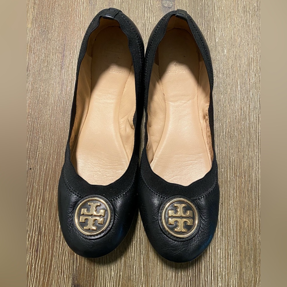Tory Burch Black Caroline  Ballet Flat 7.5